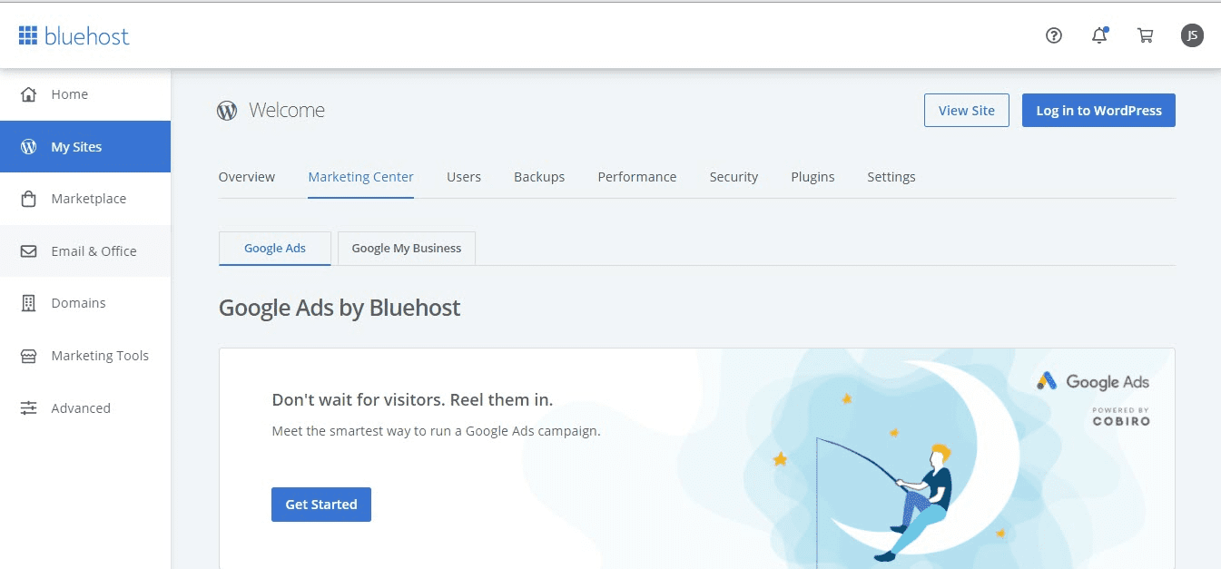 Bluehost Google ads credit