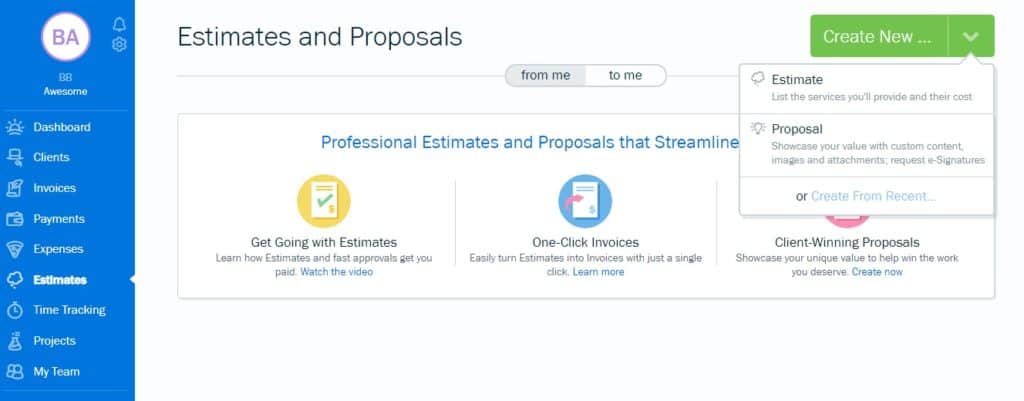 FreshBooks Proposals