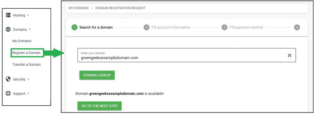 GreenGeeks Domain Registration