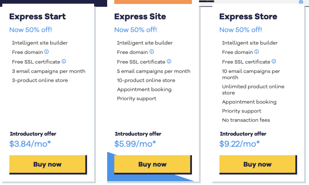 hostgator website builder pricing plan