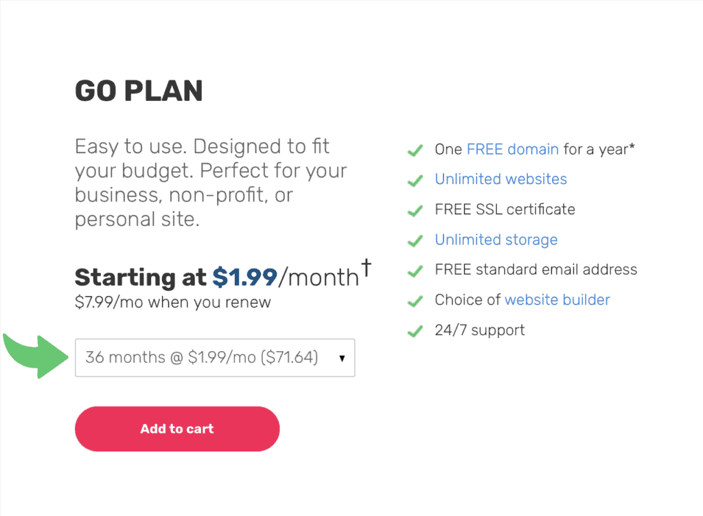ipage go plan pricing
