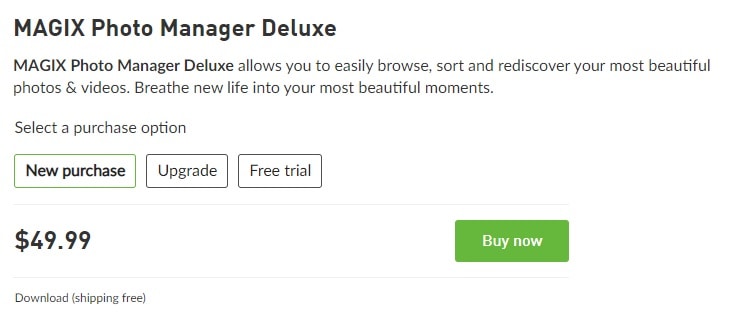 Magix Photo Manager Deluxe Pricing Plan