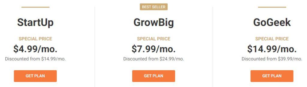 SiteGround Pricing Plan