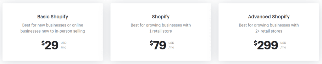 Shopify Pricing Plan WP Alternative
