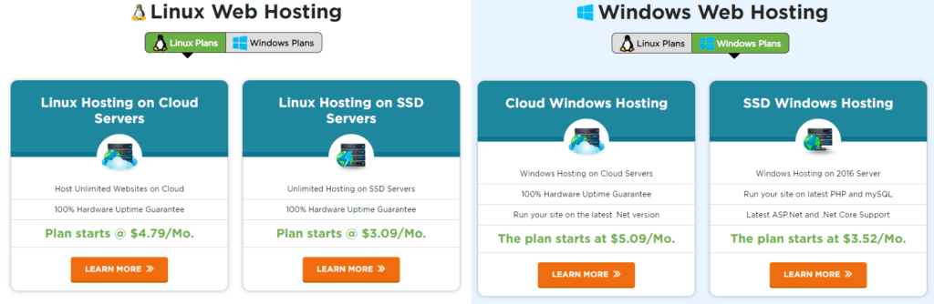 AccuWeb Hosting Pricing Plan