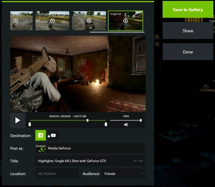 Nvidia ShadowPlay Broadcast