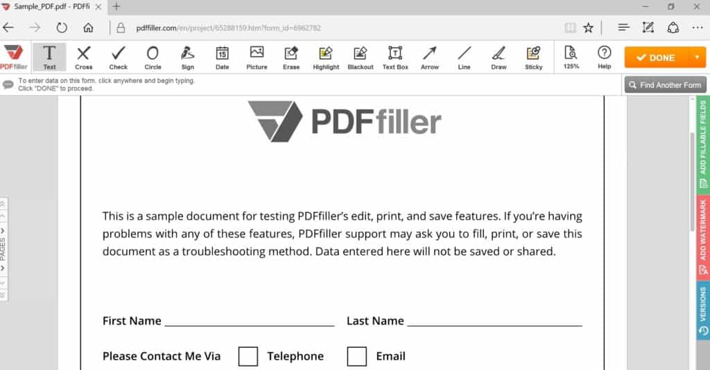 pdfFiller Editor