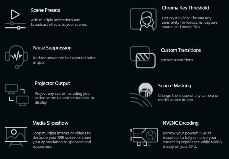 XSplit Broadcaster Standard Features