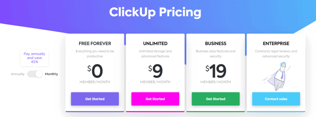Clickup Pricing Plans - Trello Alternative