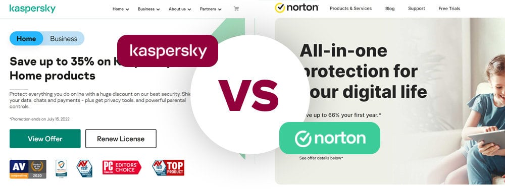 Kaspersky vs Norton