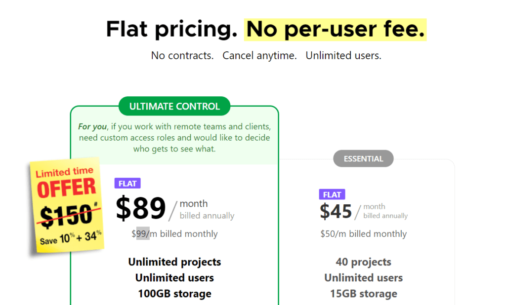 ProofHub Pricing Plan - Trello Alternative