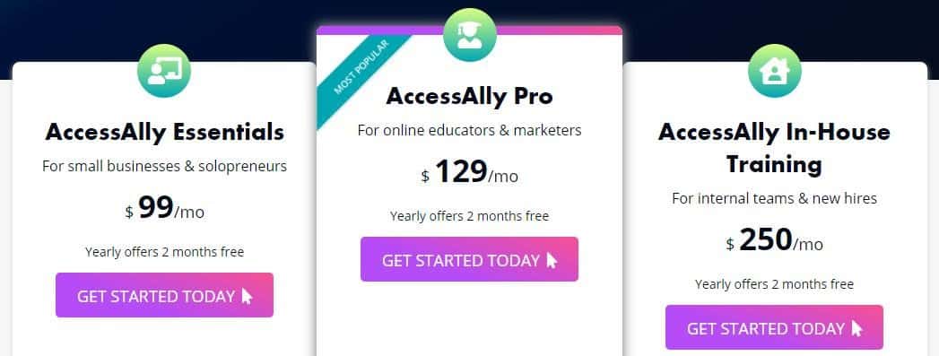 AccessAlly Pricing Plans