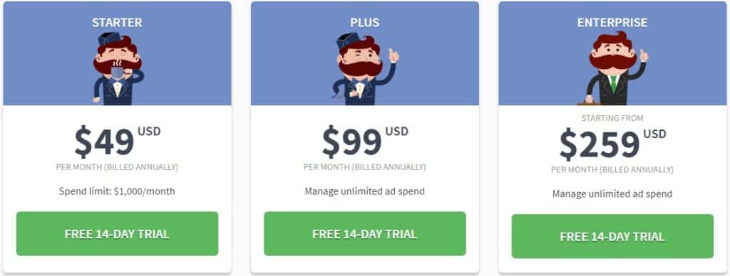 AdEspresso by Hootsuite Pricing Plan