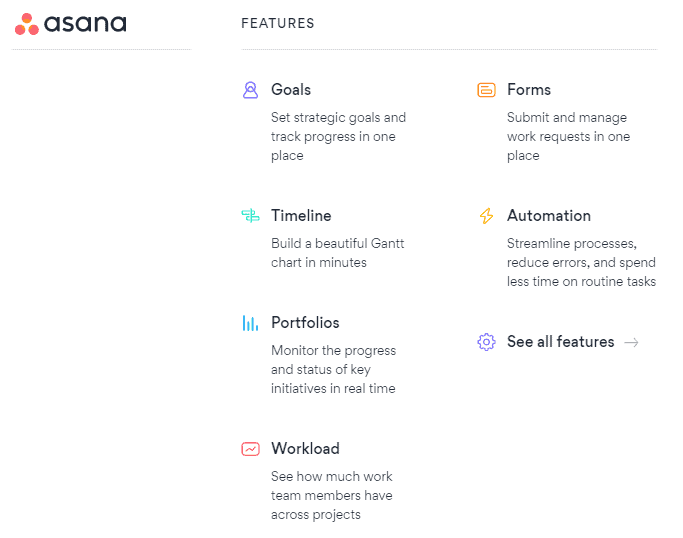 Asana Key Features