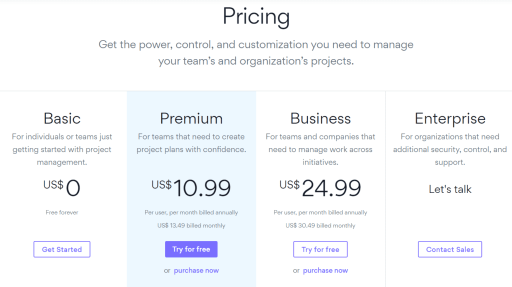 Asana Pricing