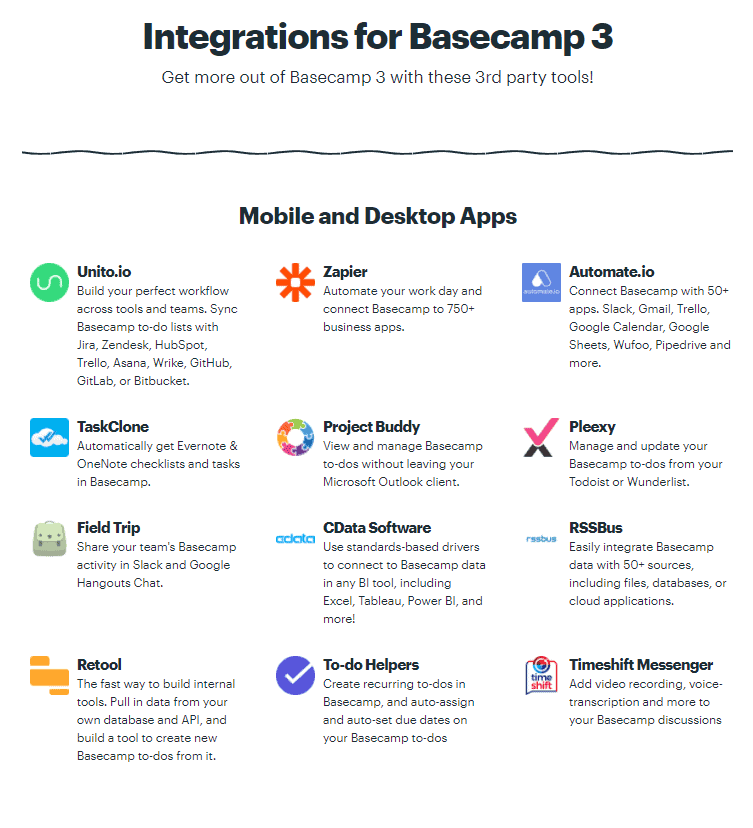 Basecamp Integrations