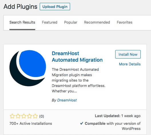 DreamHost automated migrations plugin