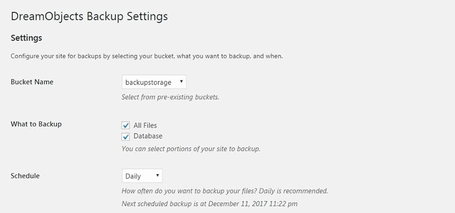 DreamObjects backup