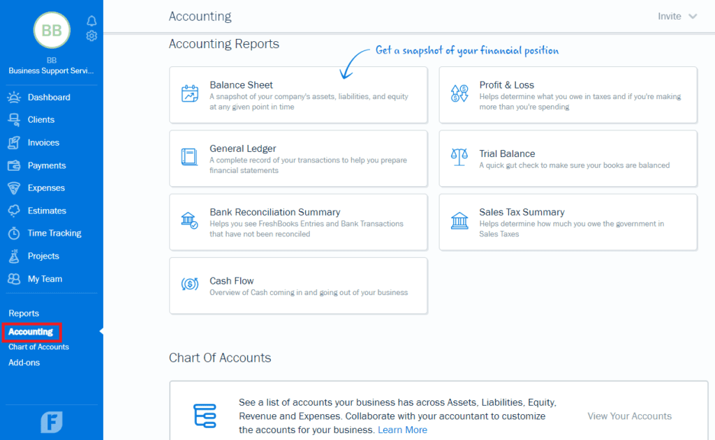 FreshBooks Accounting Reports