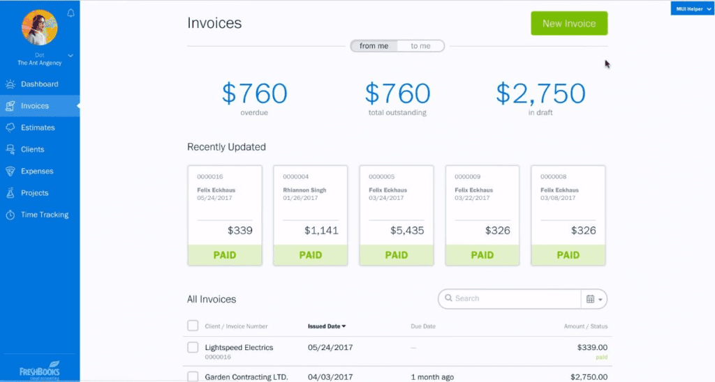 FreshBooks Easy Invoicing