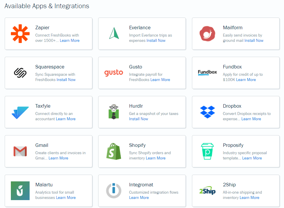 FreshBooks Integrations