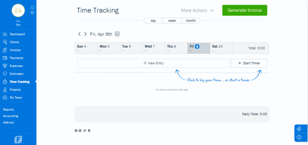 FreshBooks Time Tracking