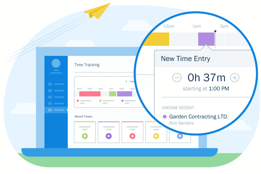 FreshBooks time tracking feature