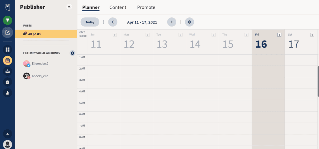 Hootsuite Publisher Calendar View