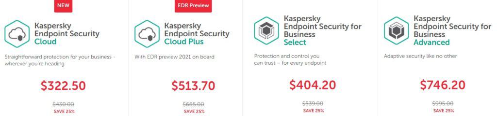 Kaspersky Medium-Sized Business Pricing Plans
