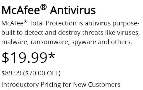 McAfee Antivirus Plan