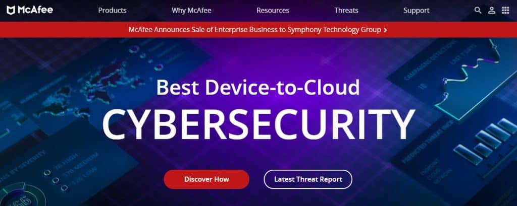 McAfee Device-to-Cloud Cybersecurity Protection