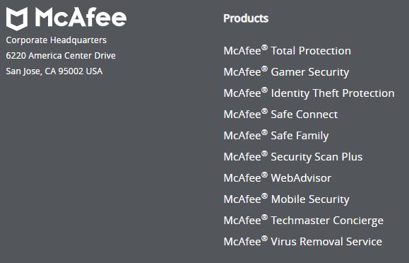 McAfee Key Features