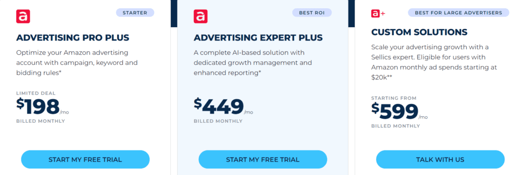 Sellics Pricing Plan