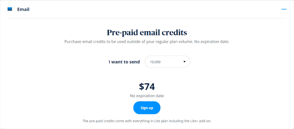 Sendinblue 10,000 Pre-paid Email Credits