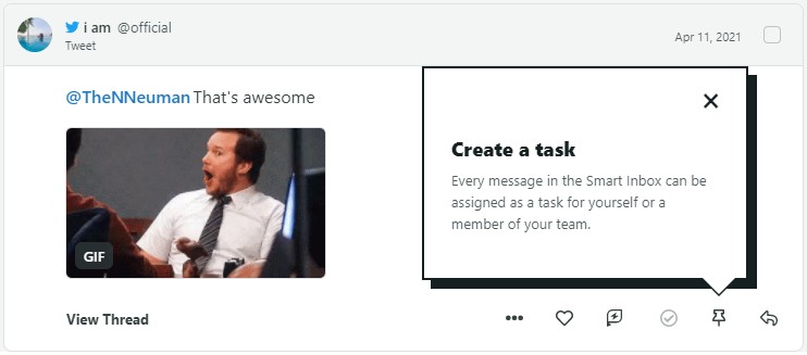 Sprout Social Smart Inbox: Create a task