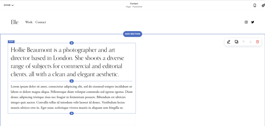 Squarespace Editor