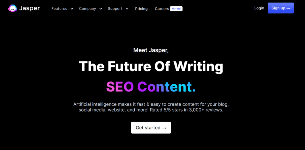 Jasper AI Writing Software