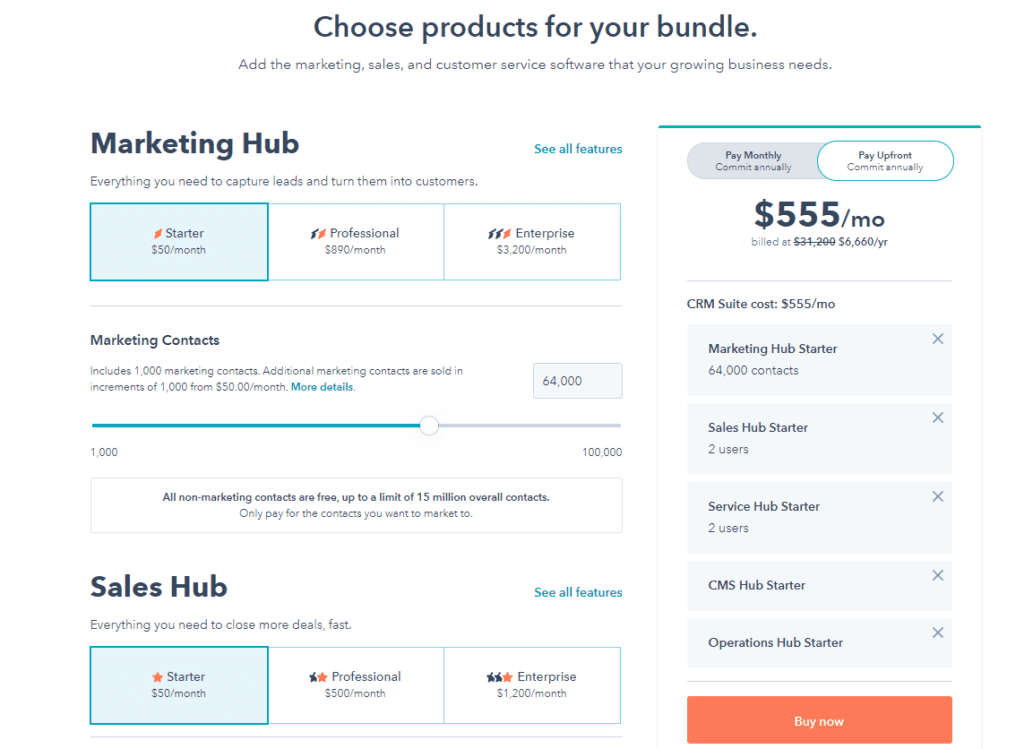 HubSpot Customized Pricing Plans