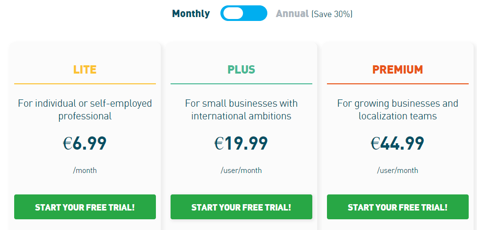SysTran Monthly Pricing Plan