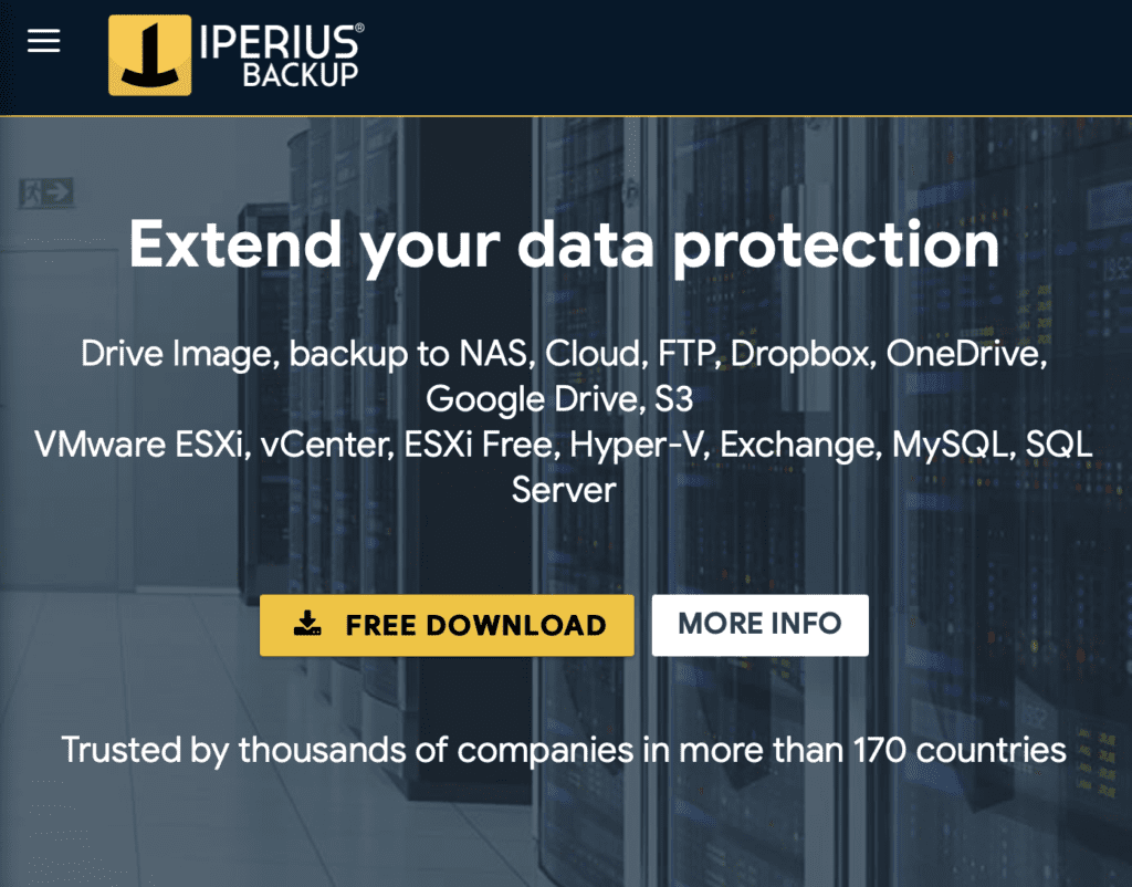 iperius backup homepage