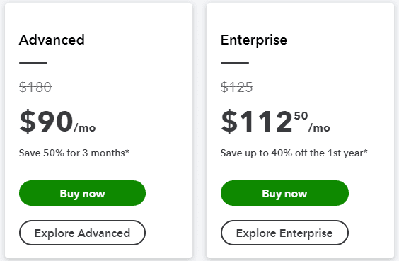 QuickBooks Pricing Plan