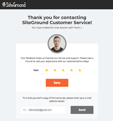 siteground customer support rating