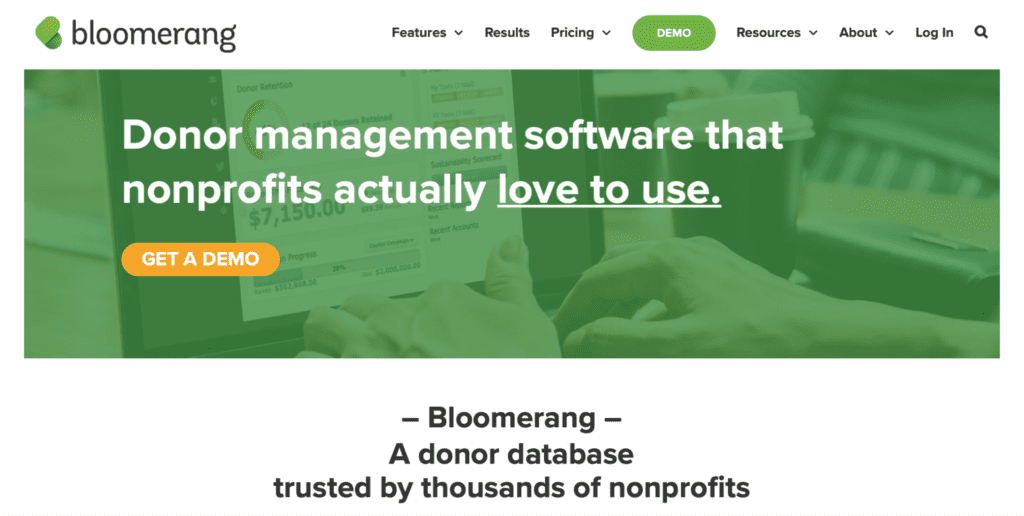 bloomerang homepage