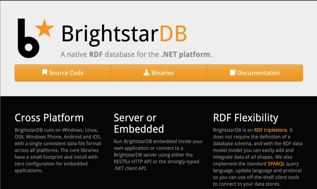 brightstardb homepage