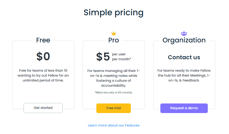 Fellow pricing