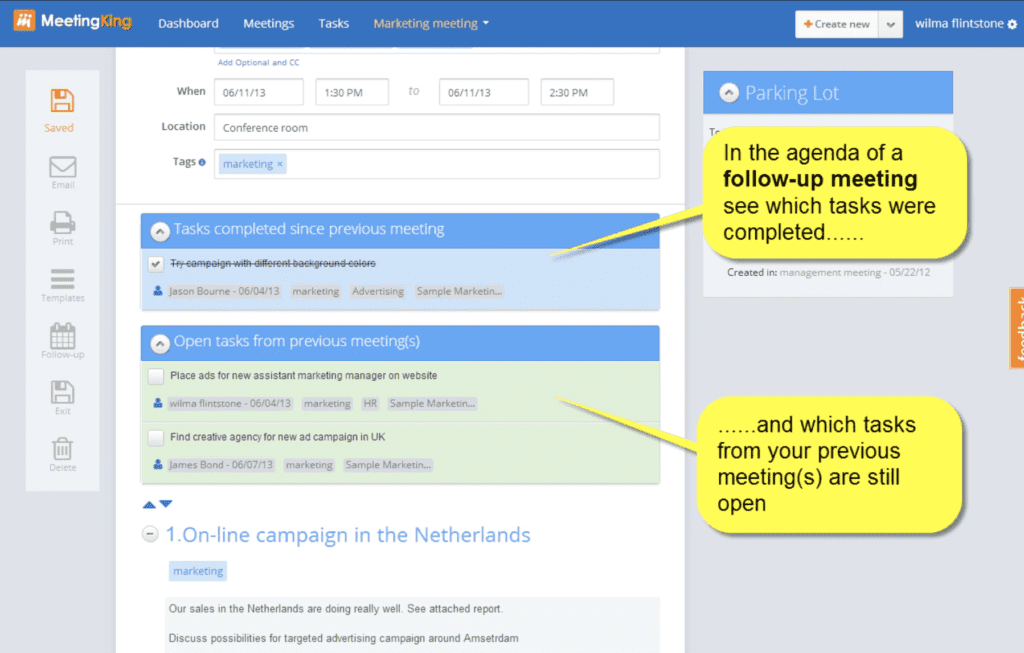 meetingking task manager