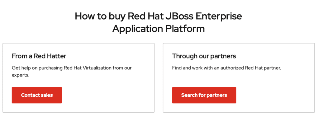 red hat jboss eap contact sales to get pricing