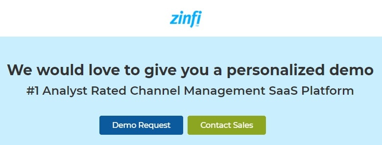 ZINFI PRM software request pricing