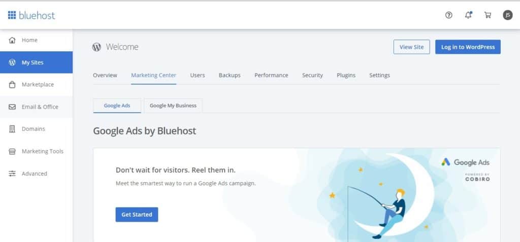 Bluehost Google ad credit