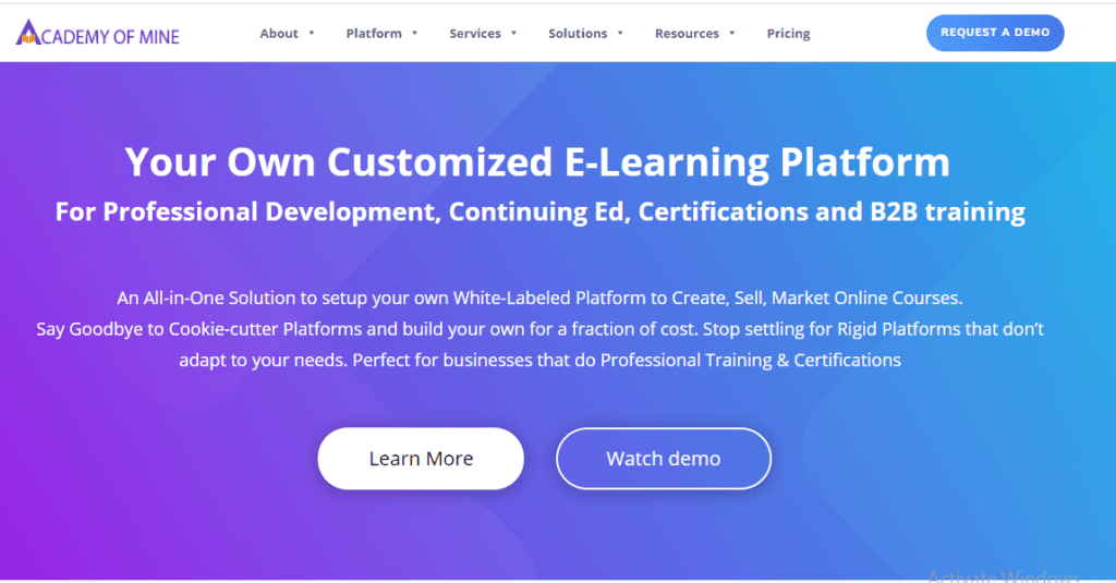Online Course Platform - Academy Of Mine